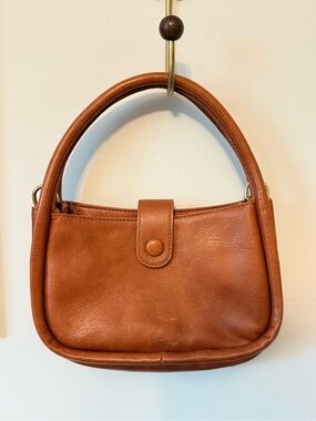 Anthropologie Tan Leather Top-Handle Women's Bag with two straps
